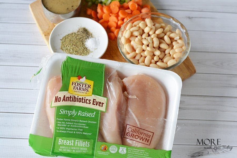 photo of ingredients to make Slow Cooker Chicken with Rosemary and White Beans recipe 