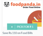 Get  Rs.110 off on 250 on foodpanda coupon @ Rs 5