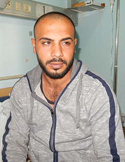 Muhammad al-‘Aker in the Hospital. Photo by Muhammad Sai'd, B'Tselem