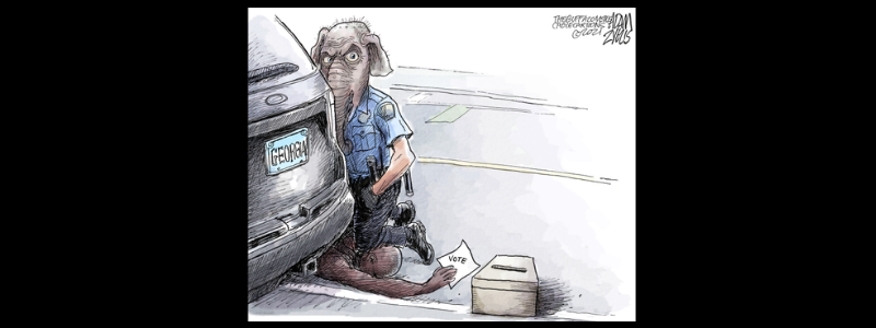 Georgia voter suppression, George Floyd and Matt Gaetz in this week's top political cartoons.