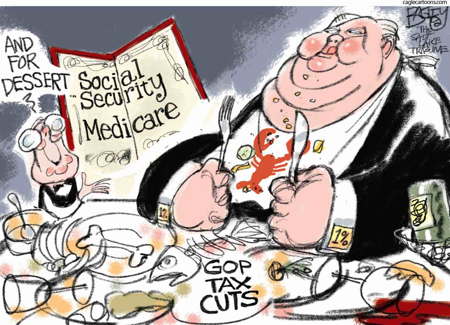 Republicans cut taxes for billionaire donors while threatening social security