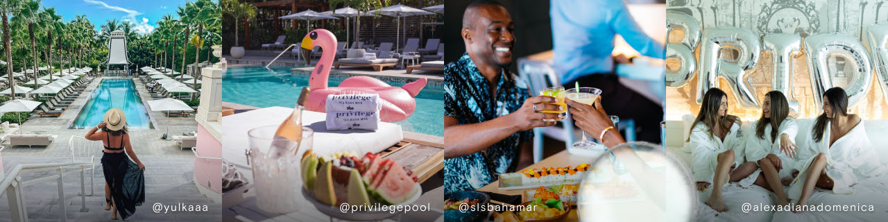 Instagram images by: @yulkaaa, @privilegepool, @slsbahamar, @alexadianadomenica