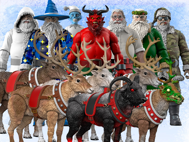 New Naughty or Nice Collection BBTS Exclusive Action Figures: Santa, Krampus, Reindeer & Elves!