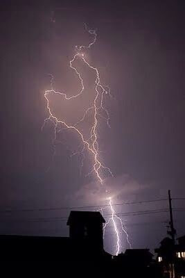 Lightning-through-cloud