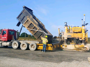 Paving operations in Johnson County