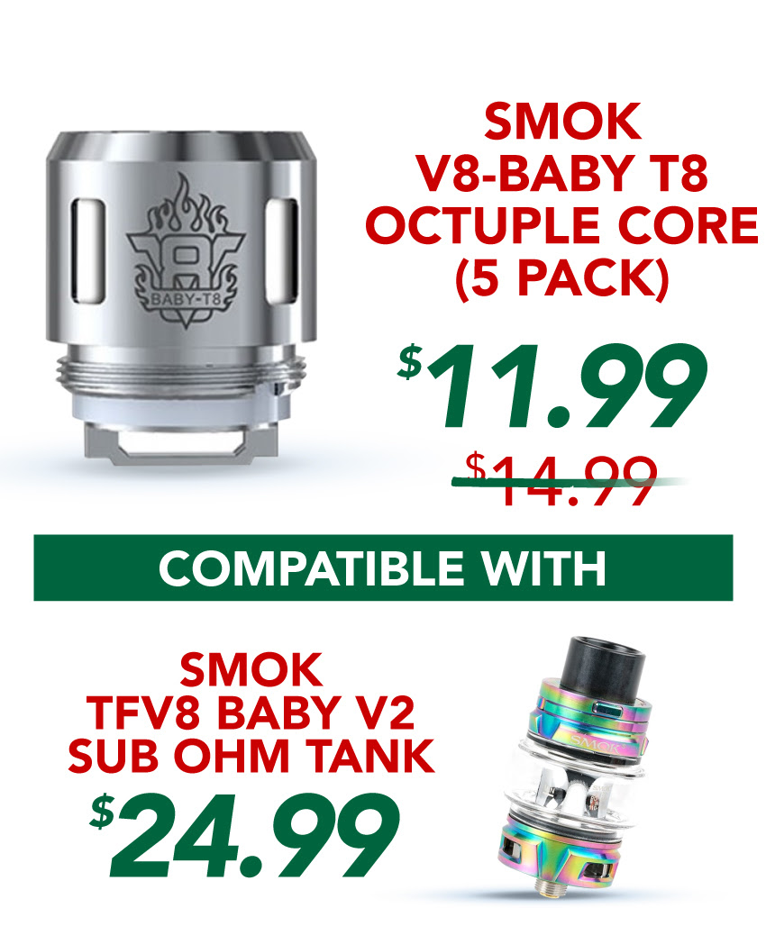 Smok V8-Baby T8 Octuple Core (5 Pack), $11.99