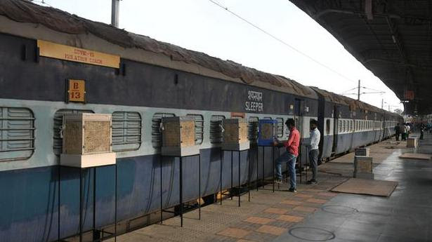  The Bhopal division of West Central Railways readying isolation coaches for COVID-19 patients, at platform number 6 in Bhopal Railway Station on April 23, 2021. 