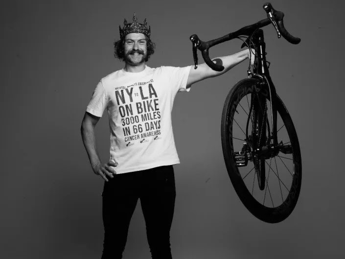 Iain Ward posing with his bike