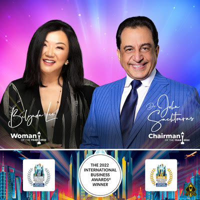 2022 Stevie International Business Awards, Dr. John Sachtouras. Chairman of the Year and Ms. Belynda Lee, Woman of the Year 2022 Stevie International Business Awards, Dr. John Sachtouras. Chairman of the Year and Ms. Belynda Lee, Woman of the Year