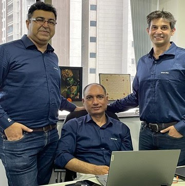 Left to right, Prashant, Head Delivery, Joy Basu (CEO), Vikram, CTO