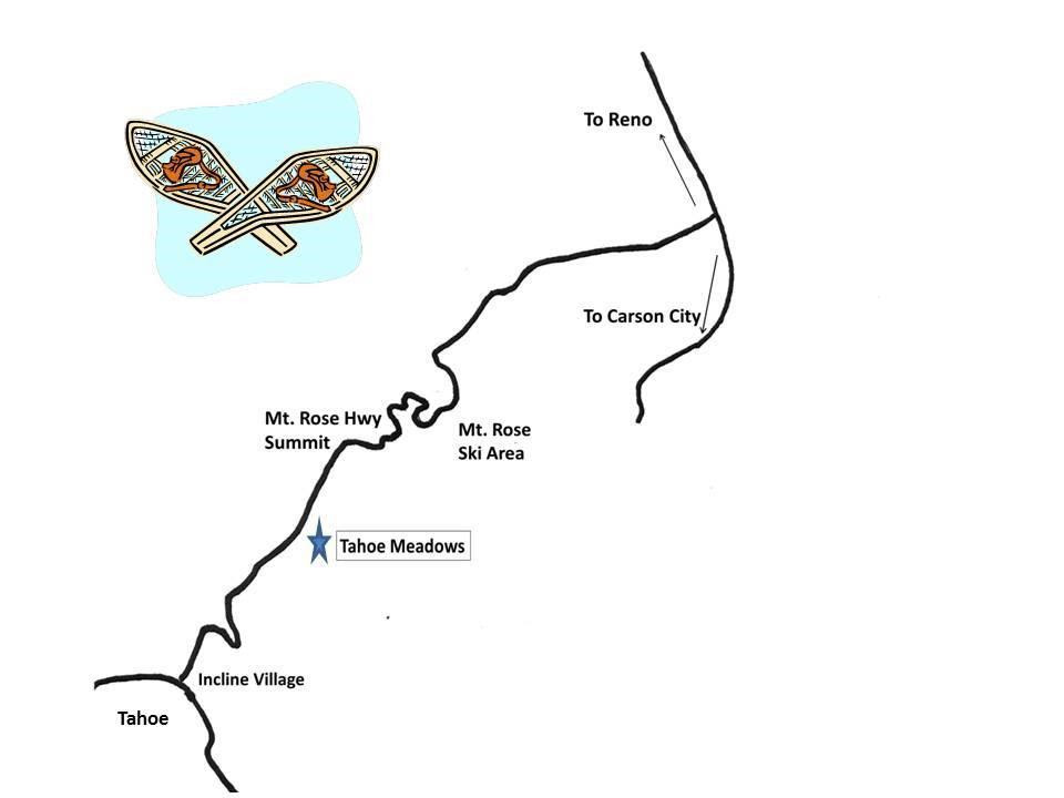Snowshoeing map - Tahoe Meadows