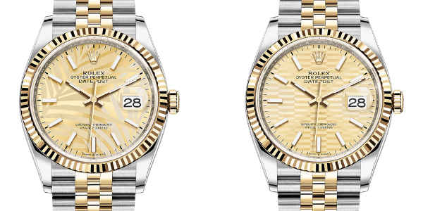 Rolex Datejust 36 Golden Palm Dial 126233 and Fluted Dial  