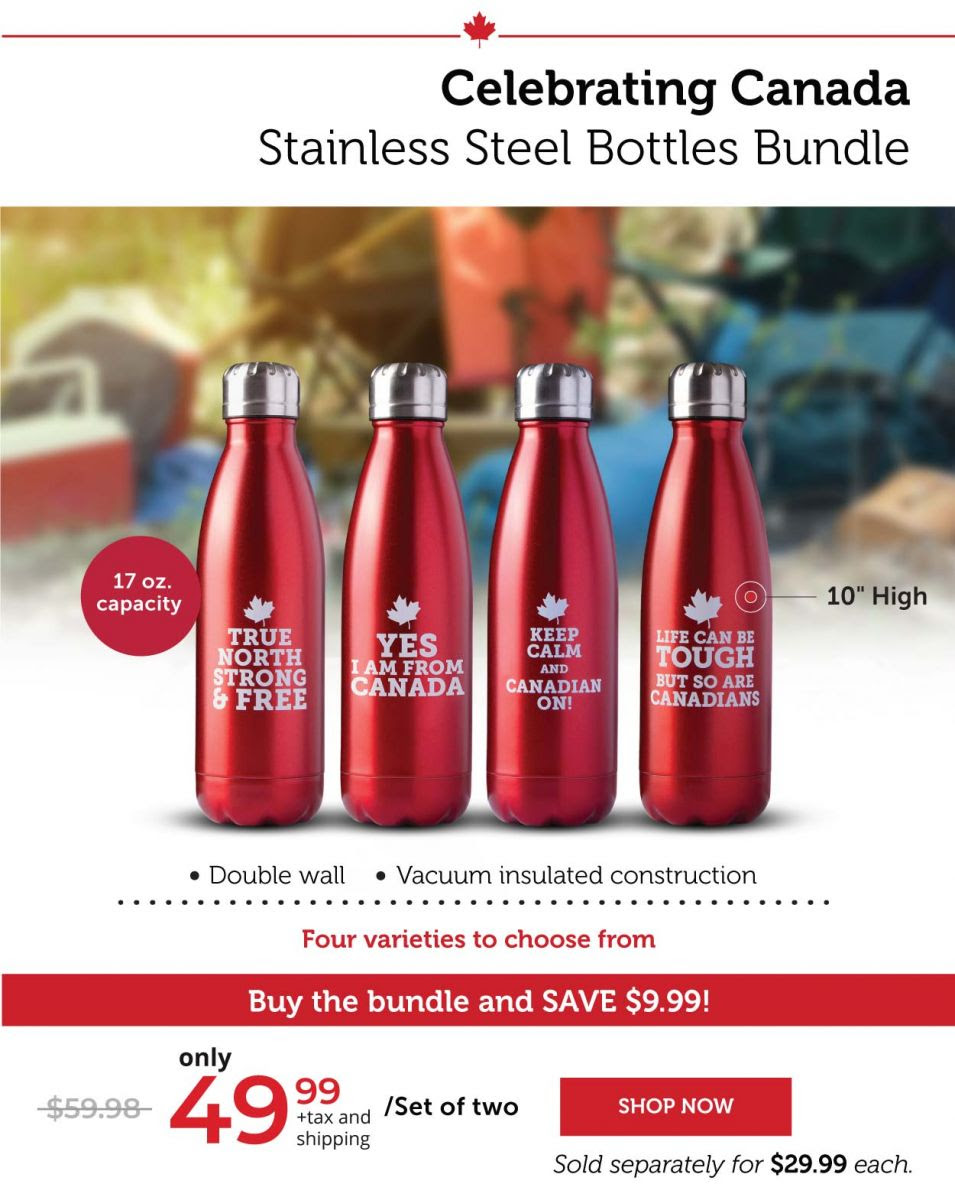 Celebrating Canada Stainless Steel Bottles