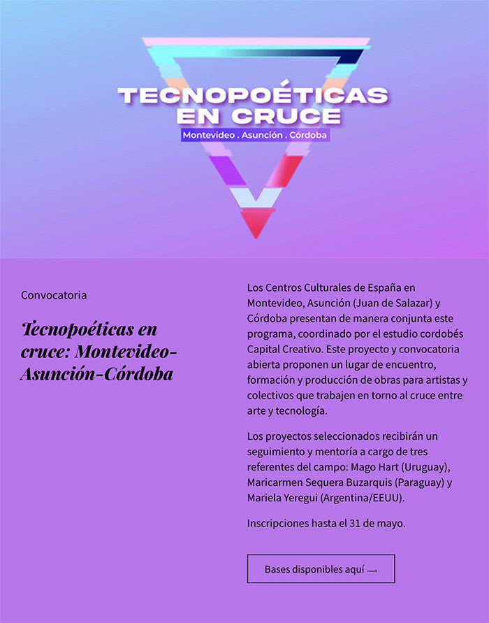 Tecnopoéticas en cruce: Montevideo-Asunción-Córdoba