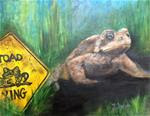 11x14 Toad in the Road Frog Crossing Grass Blacktop SFA Penny Lee StewArt - Posted on Friday, December 12, 2014 by Penny Lee StewArt