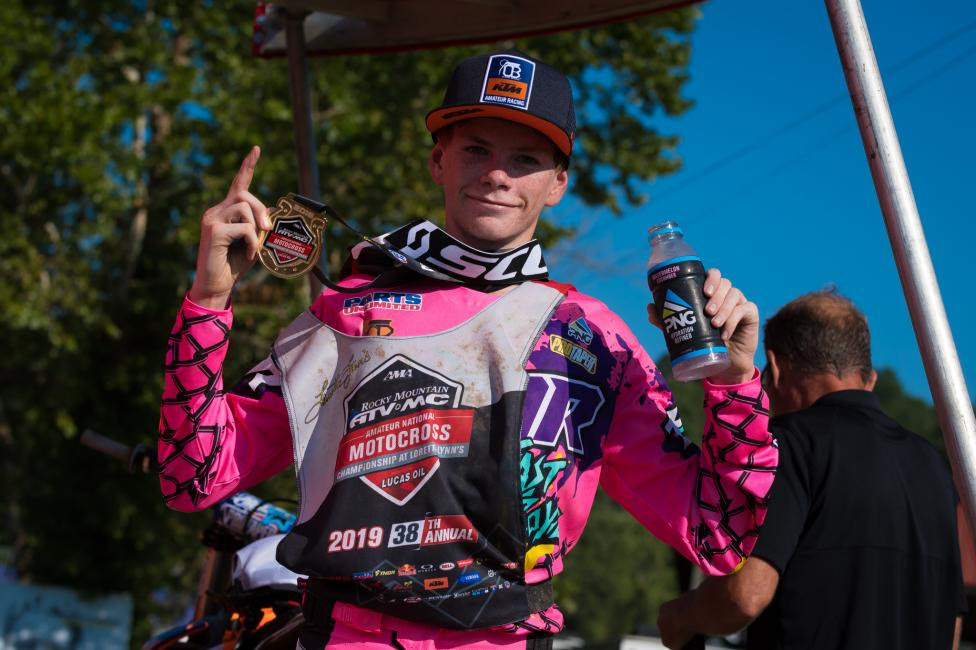 Joshua Varize earned the Schoolboy 1 (12-17) B/C moto one win Wednesday morning.