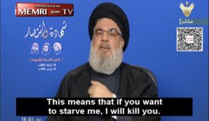 Hizballah top dog Nasrallah threatens Israel over offshore gas drill: ‘If you want to starve us, we will kill you’