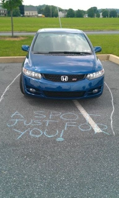 This is why I need chalk in my car at all times. -D