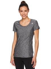 Reebok Women's Fitted Performance Light Weight Reversed Marled Jersey T-Shirts