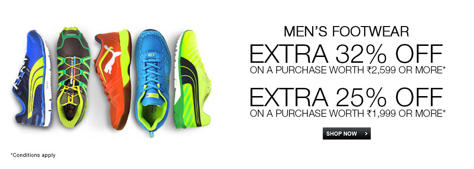 EXTRA 32% OFF on Rs.2599+; EXTRA 25% OFF on Rs.1999+; EXTRA 20% OFF on orders above Rs.1,599