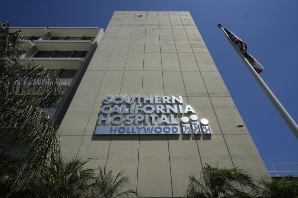 The Southern California Hospital at Hollywood is seen in the Hollywood district of Los Angeles on Friday, Aug. 4, 2023. Hospitals, including this one, and clinics in several states on Friday began the time-consuming process of recovering from a cyberattack that disrupted their computer systems, forcing some emergency rooms to shut down and ambulances to be diverted. (AP Photo/Damian Dovarganes)