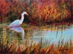 Egret's Reflection - Posted on Wednesday, March 11, 2015 by Nancy F. Morgan