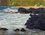 Plein Air Painting of Makapuu Shoreline Oahu - Posted on Thursday, April 2, 2015 by Fred E. Salmon, Jr.