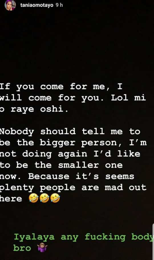 Tania Omotayo comes for IG troll who asked her to go lose some weight