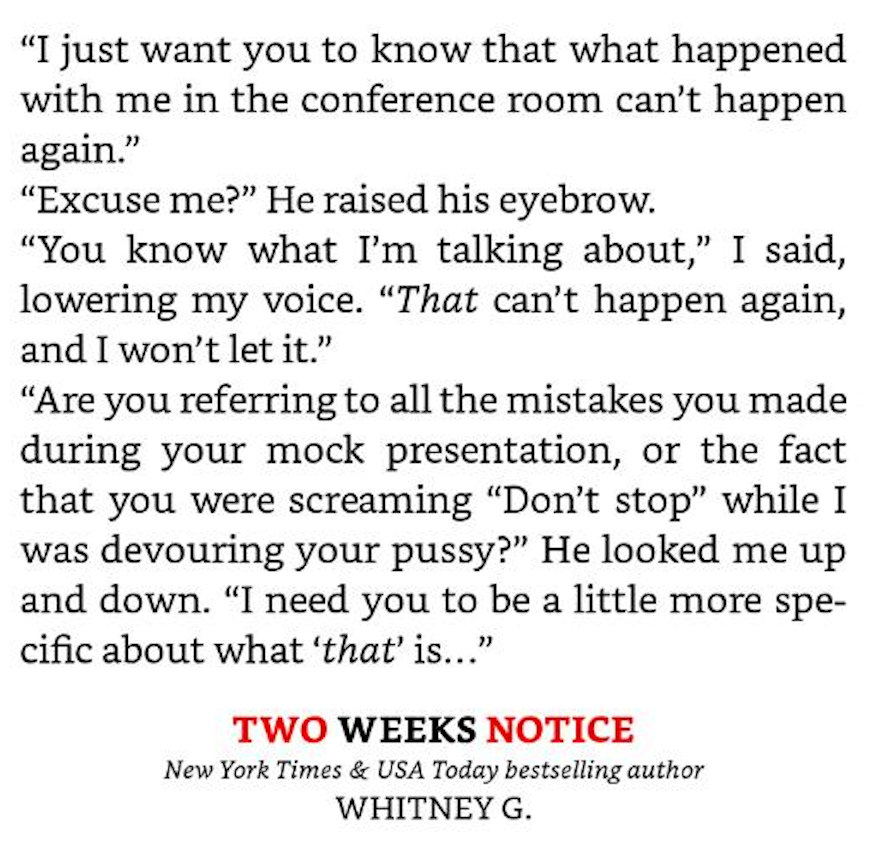 two weeks notice by whitney g