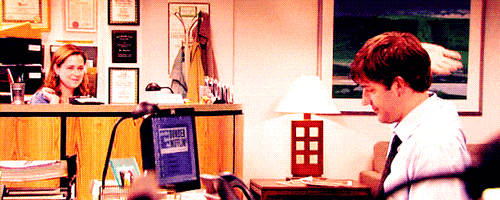 Jim And Pam Jim Halpert animated GIF