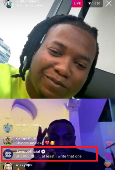 Davido reacts after Kiddominant and Peruzzi revealed they wrote most of his hit songs