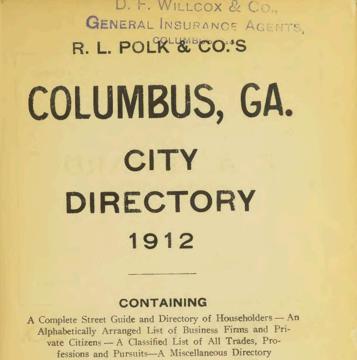 columbus city directory from 1912