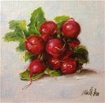 Radishes in Bunch. oil on canvas 6x6 inches - Posted on Monday, December 1, 2014 by Nina R. Aide