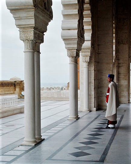  A guard at the Mausoleum of Mohammed V in Rabat, Morocco. (Wikipedia, Steven C. Price)
