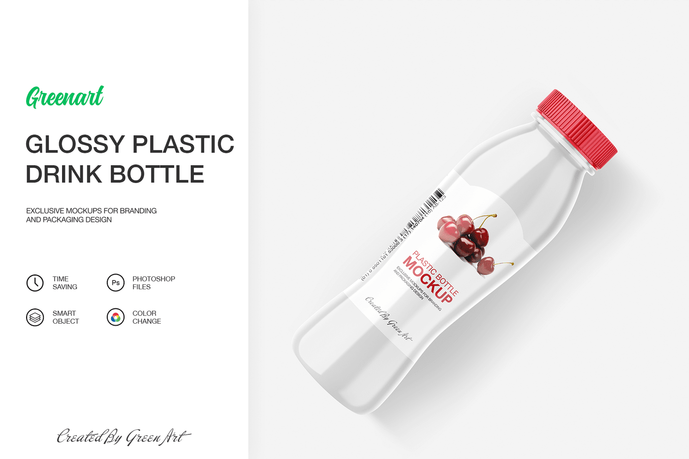 Glossy Plastic Bottle Mockup By Green Art