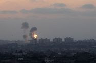 Smoke rises over Gaza after IAF air strike following rocket fire, overnight July 8, 2014.