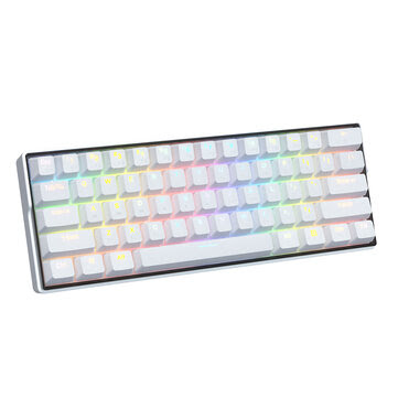 KEMOVE SnowFox 61 Keys Mechanical Gaming Keyboard 60٪ NKRO bluetooth 5.1 Type-C Dual الوضع PBT Keycap Gateron Axis Switch Hotswappable RGB Backlight Keyboard with Full Keys Programmable