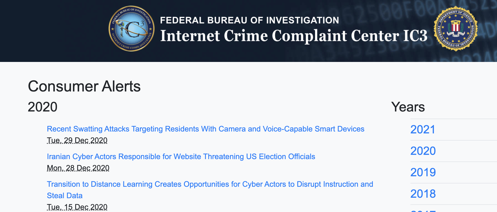 FBI Internet Crime Complaint Center