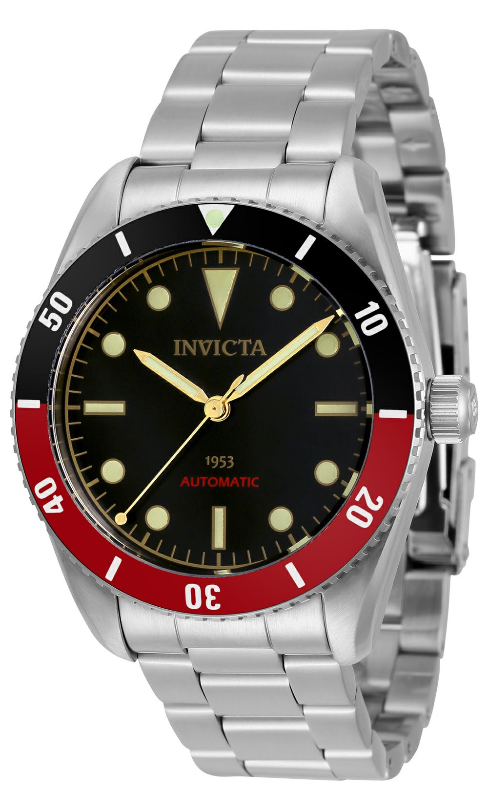 Invicta Pro Diver Automatic Men's Watch - 40mm Stainless Steel Case, Stainless Steel Band, Steel (34334)