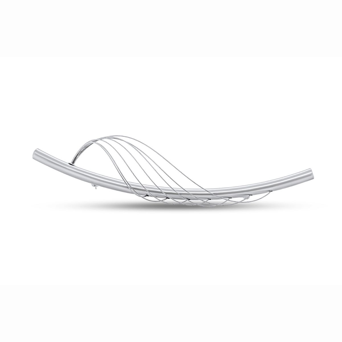 Steel and aluminium brooch by Ursula Muller at designyard contemporary jewellery dublin ireland 