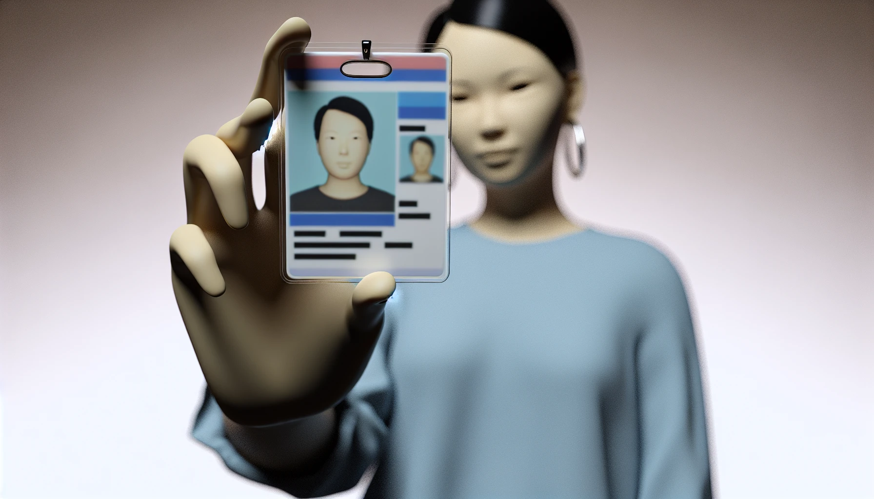 Person holding a fake ID card