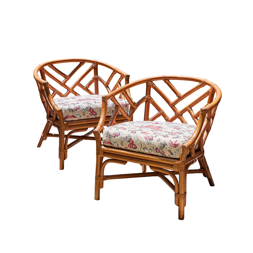 Image of Rattan Chippendale Chairs