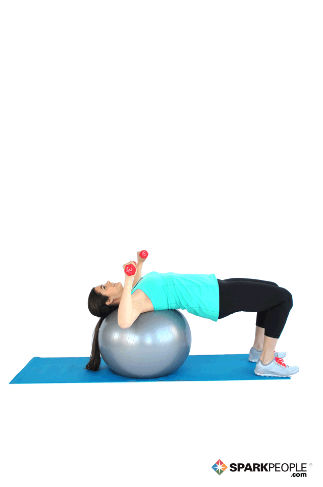 Medicine Ball Exercises Dumbbell-Chest-Press-on-Ball