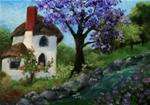 Engish Cottage with Purple Blossomed Tree - Posted on Thursday, February 19, 2015 by Jean Nelson