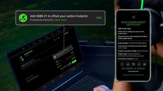 RAZER PRESENTA RESTORIFY, UNA SOLUCIÓN RASTREABLE DE PAGO NEUTRO DE CARBONO 1 Restorify