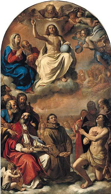 Art Reproductions | The glory of all saints by Guercino (Barbieri, Giovanni  Francesco) (1591-1666, Italy)