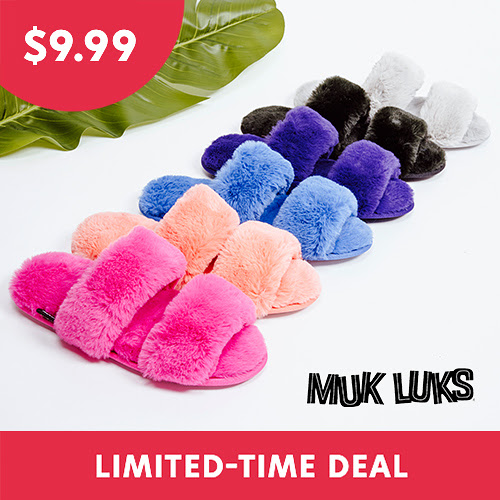 Fluffy Slippers From MUK LUKS! .99 (REG .00) TODAY ONLY at Zulily!