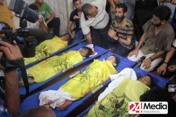 Con estas nuevas muertes, son ya 43 los niños palestinos muertos desde que el pasado 8 de julio Israel lanzó su tercera ofensiva militar. Foto: 24MediaProduction/ Twitter