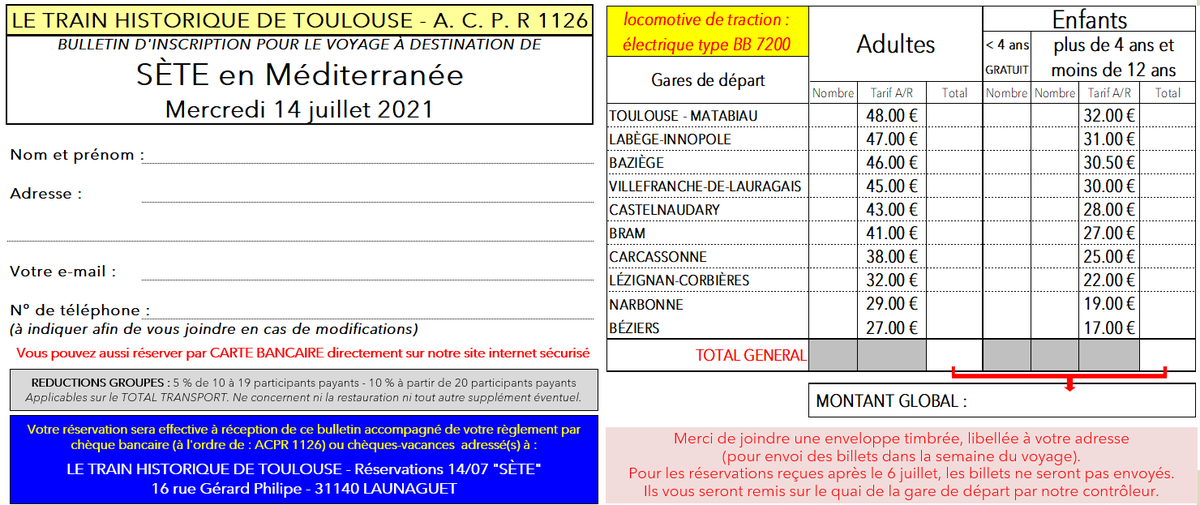 Bulletin d'inscription SETE 14 07 2021