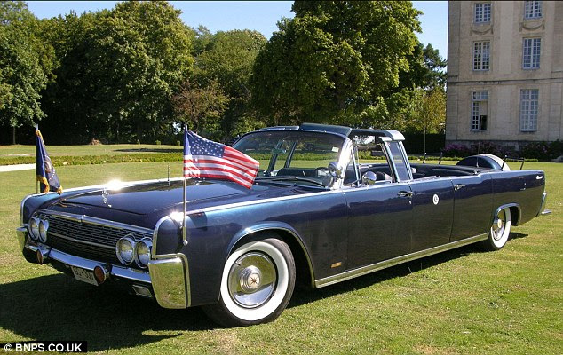 Historical opportunity: This Lincolm limousine, the twin car of the one that John F Kennedy was assassinated in is coming up for auction 